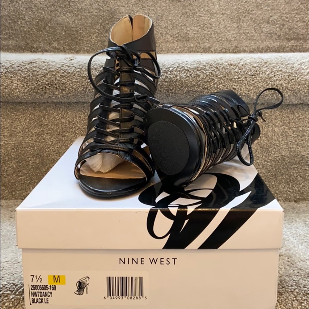 Nine West Dancy Leather Cage Heels